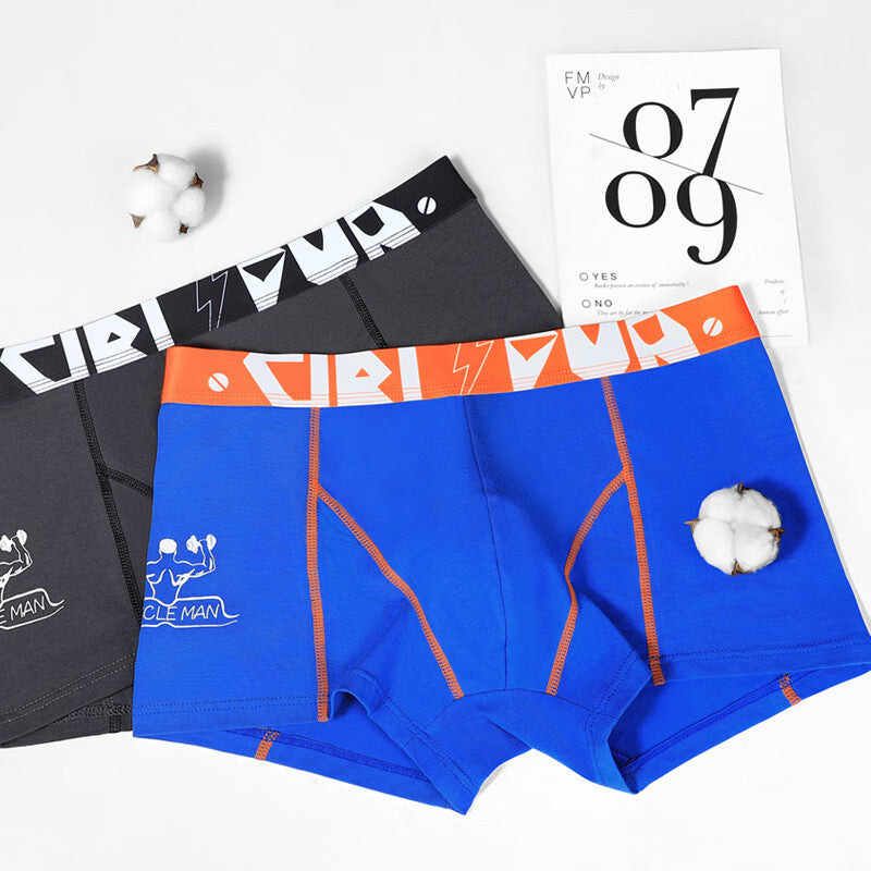 Men's Pure Cotton Briefs With Trendy Prints, Breathable And Sporty
