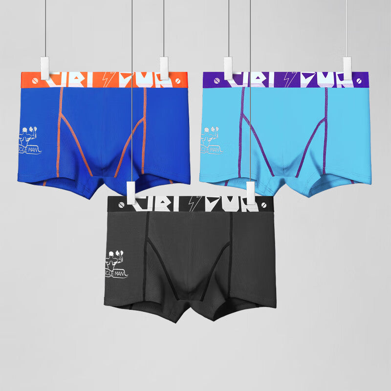 Men's Pure Cotton Briefs With Trendy Prints, Breathable And Sporty