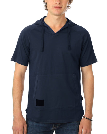 ZIMEGO Men's Pigment Dyed Short Sleeve Vintage Fashion Hoodie