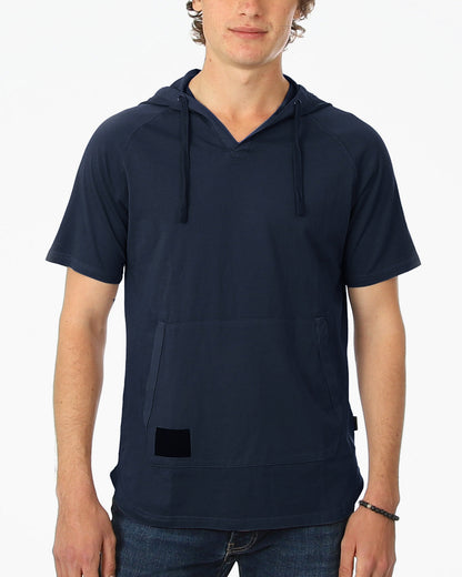 ZIMEGO Men's Pigment Dyed Short Sleeve Vintage Fashion Hoodie